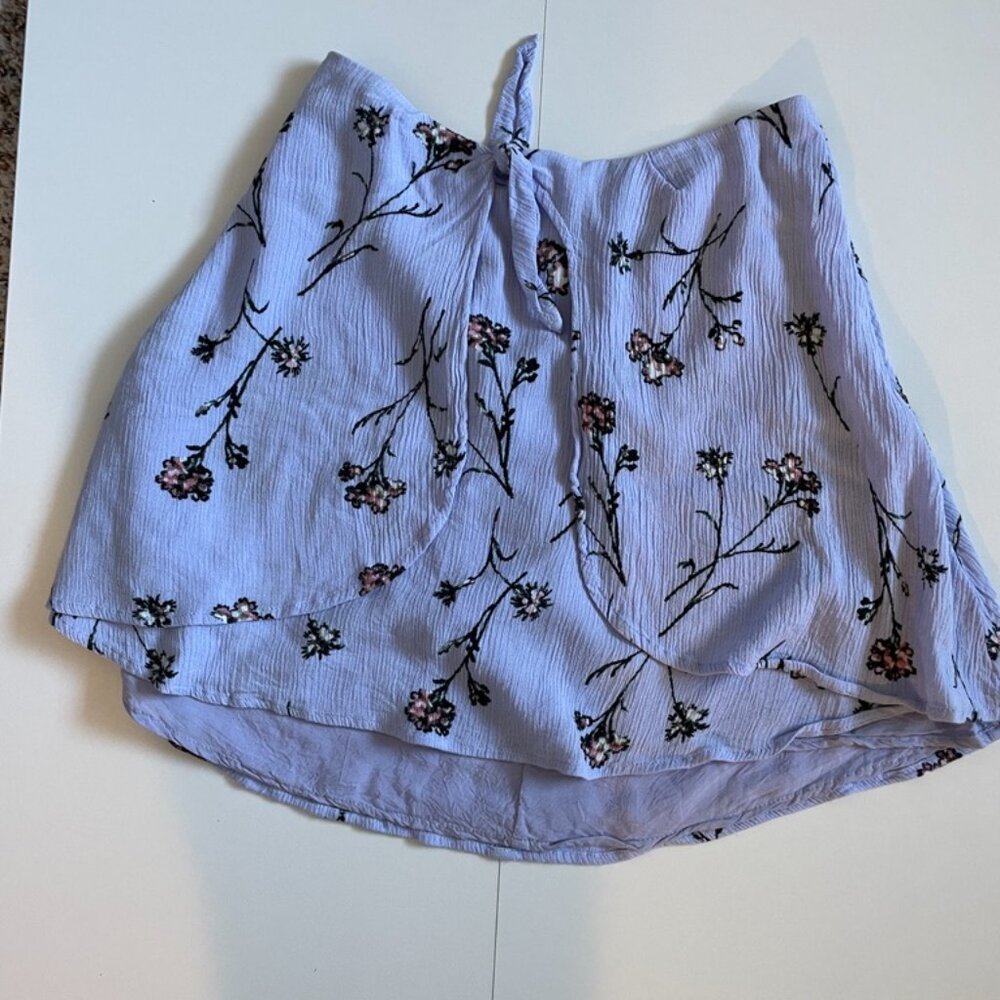Purple Floral Mini Skirt Size Small